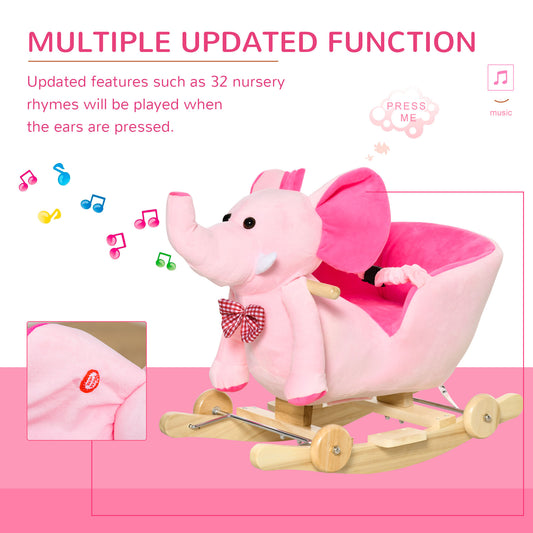 Plush rocking elephant ride-on – toddler riding the elephant – Bambelou UK