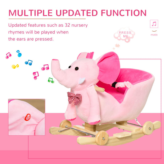 Plush rocking elephant ride-on – toddler riding the elephant – Bambelou UK