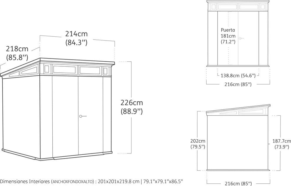 6 x 8 ft Outdoor Resin Garden Shed, Wood-Look Waterproof Storage Shed with Double Lockable Doors