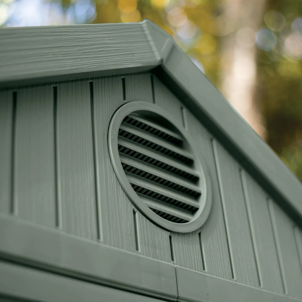 8 x 6 ft Outdoor Garden Storage Shed with Double Doors, Skylight Window & Heavy Duty Floor Panel