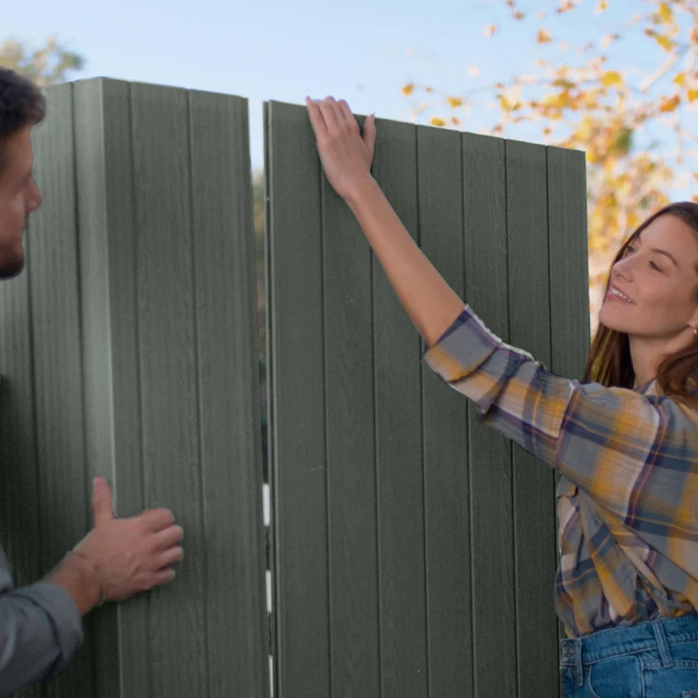 8 x 6 ft Outdoor Garden Storage Shed with Double Doors, Skylight Window & Heavy Duty Floor Panel