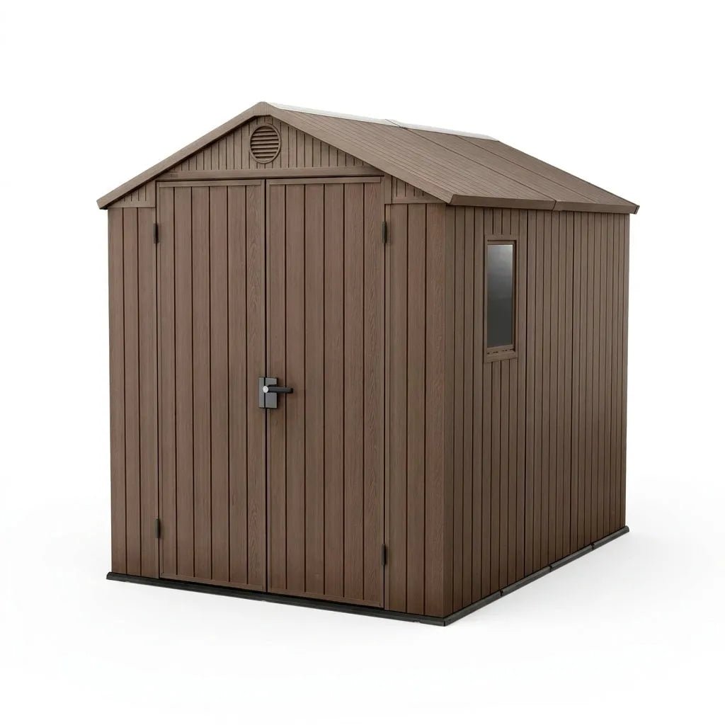 Keter 6x8 Darwin Heavy Duty Plastic Garden Shed Brown