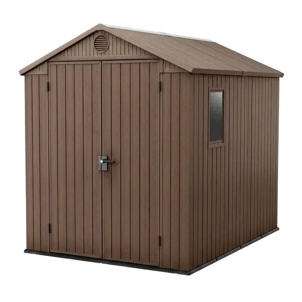 Keter 6x8 Darwin Heavy Duty Plastic Garden Shed Brown