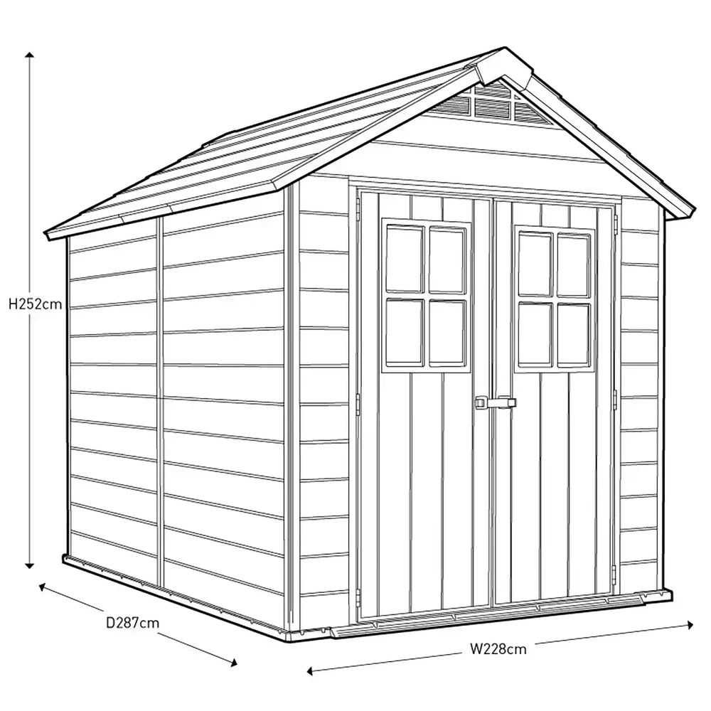 Heavy-duty reinforced floor panel inside Keter Newton garden shed