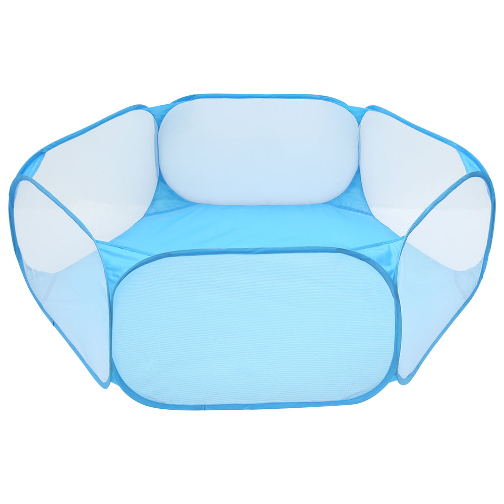 Foldable pop-up ball pit tent – close-up of tent entrance and mesh windows – Bambelou UK