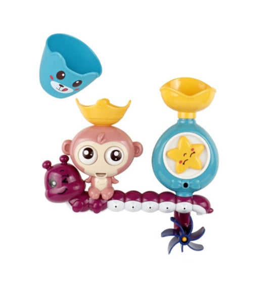 Duck and seahorse bath toy waterwheel set – size comparison view – Bambelou UK