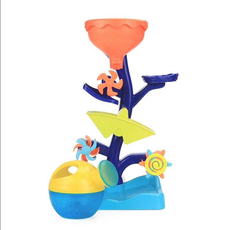 Duck and seahorse bath toy waterwheel set – close-up of waterwheel spinning – Bambelou UK