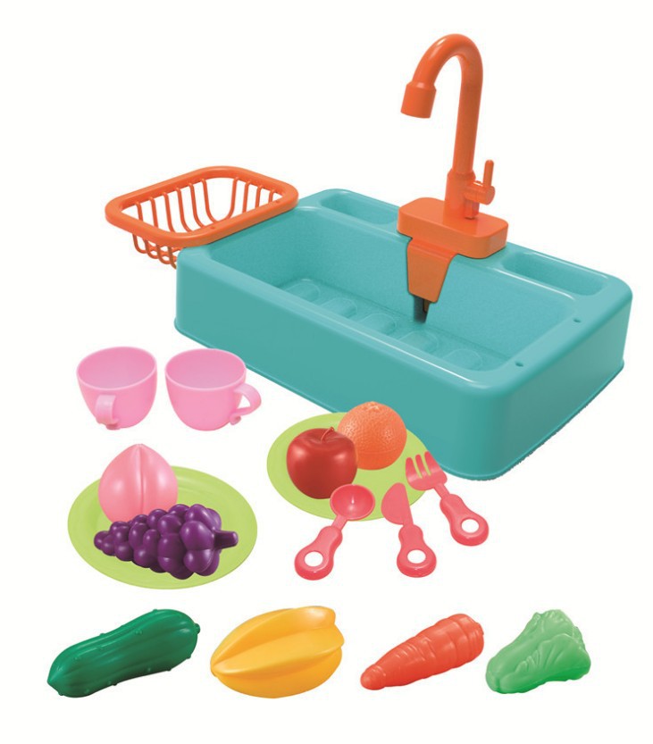 Kids kitchen sink pretend play set with play food and tableware for ages 3 to 5 — Bambelou UK