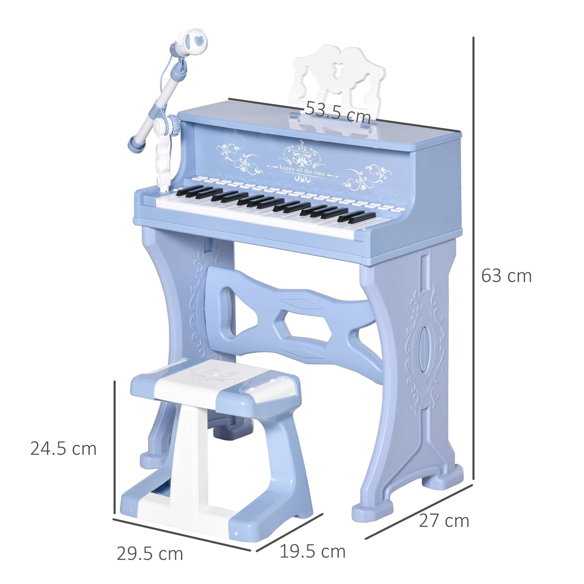 Kids 37-key piano keyboard – close-up of keys and control panel – Bambelou UK