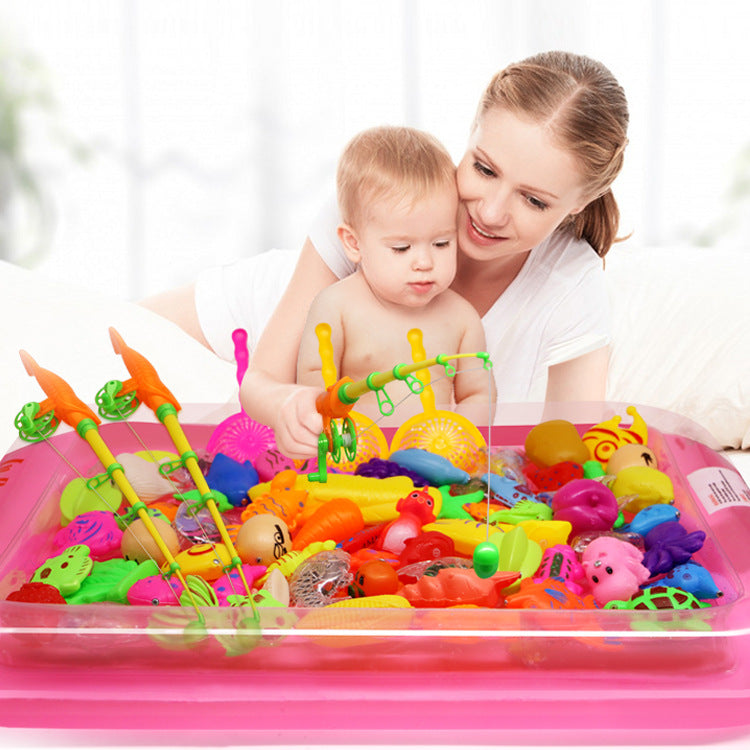 Magnetic fishing game set with inflatable pool for toddlers aged 1 to 3 — Bambelou UK