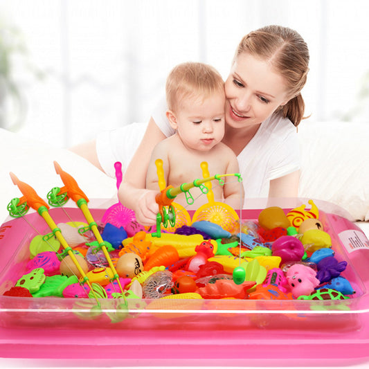 Magnetic fishing game set with inflatable pool for toddlers aged 1 to 3 — Bambelou UK