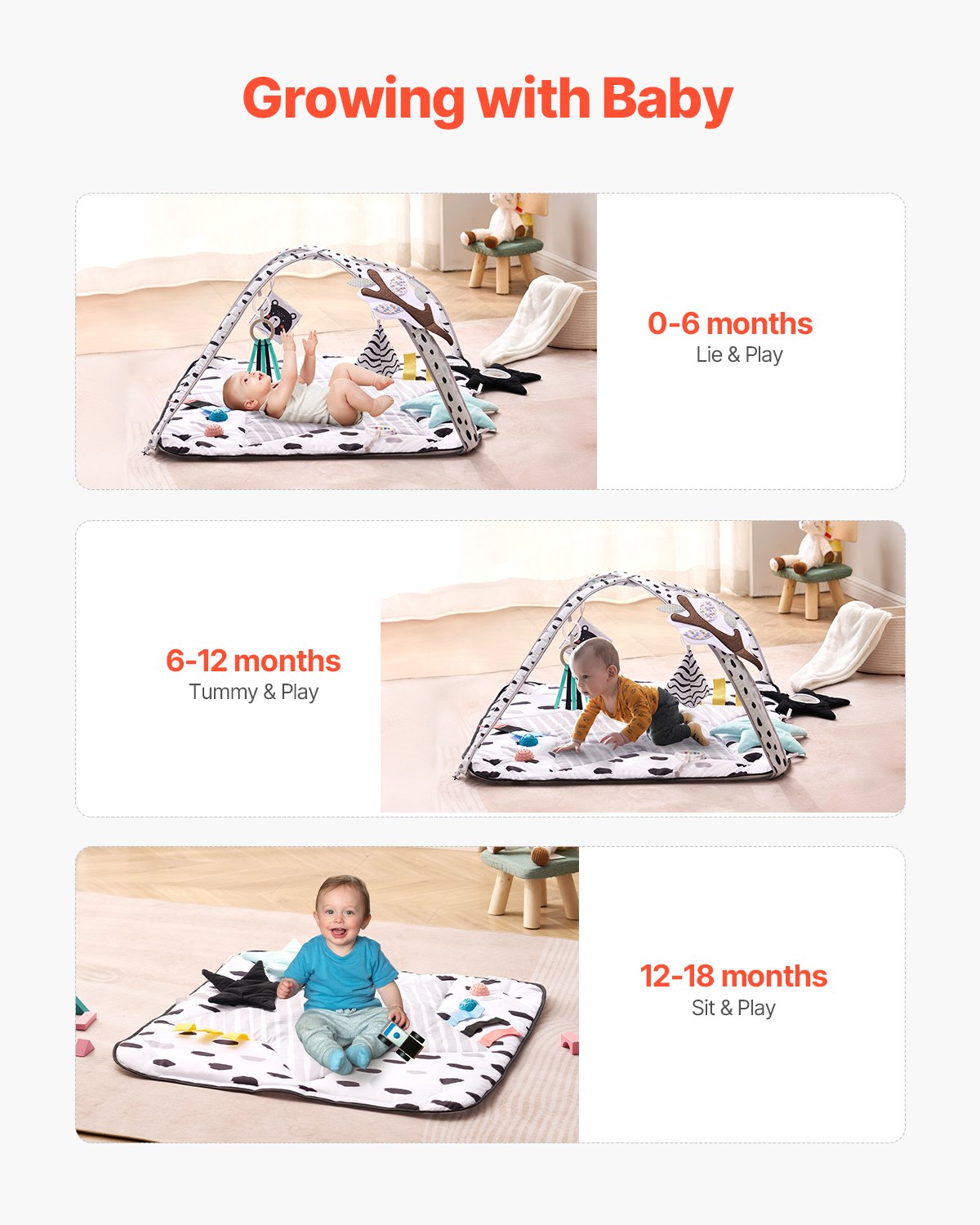 Baby play gym mat – baby reaching for hanging toys – Bambelou UK