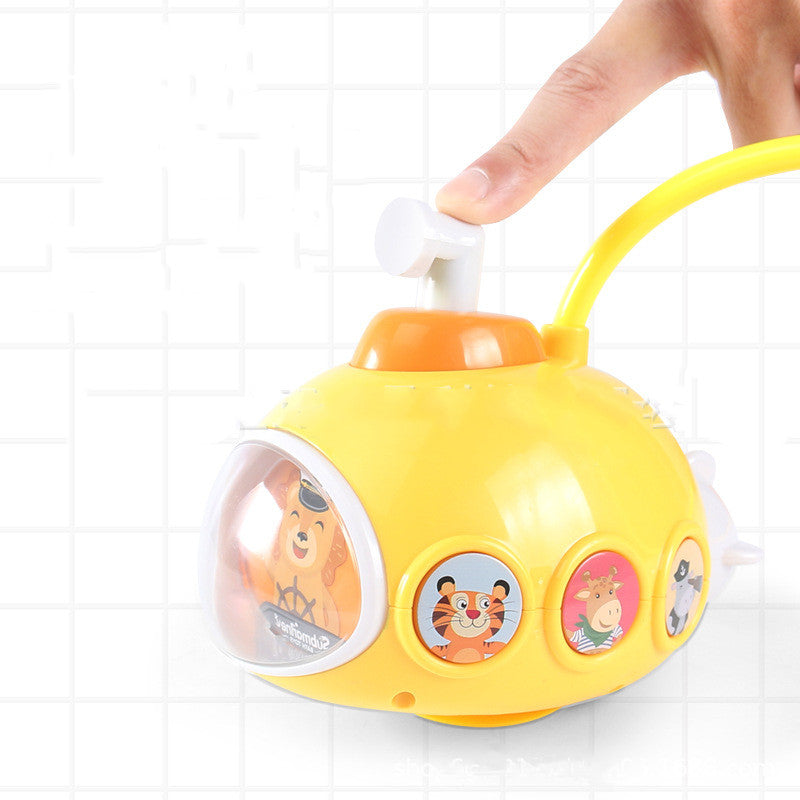 Light-up submarine bath toy – size comparison view – Bambelou UK