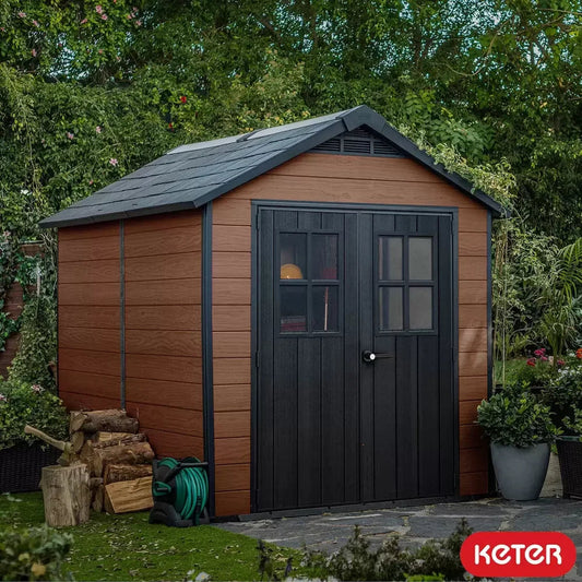Keter Newton 7 x 11ft Double Door Outdoor Apex Plastic Garden Shed