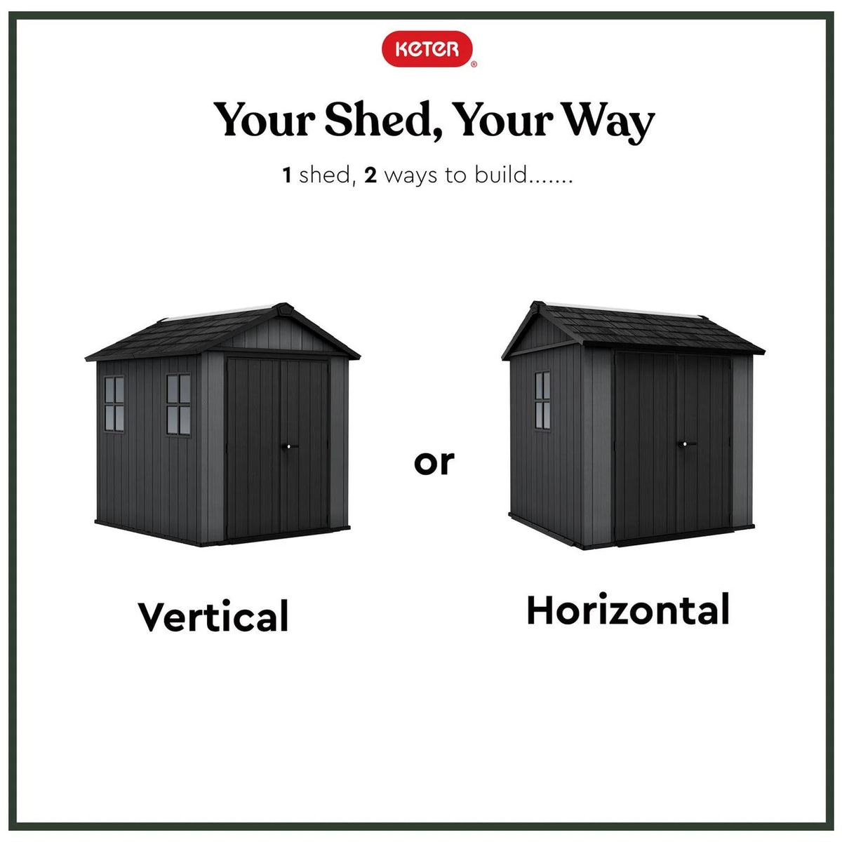 Keter Newton Plus Apex Plastic Shed 7.5 x 7ft - Grey