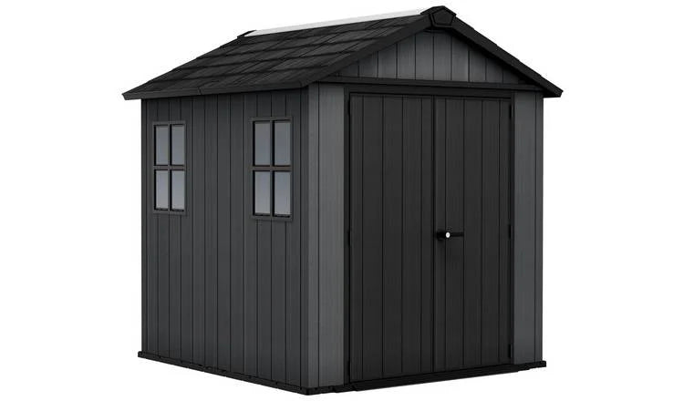 Keter Newton Plus Apex Plastic Shed 7.5 x 7ft - Grey